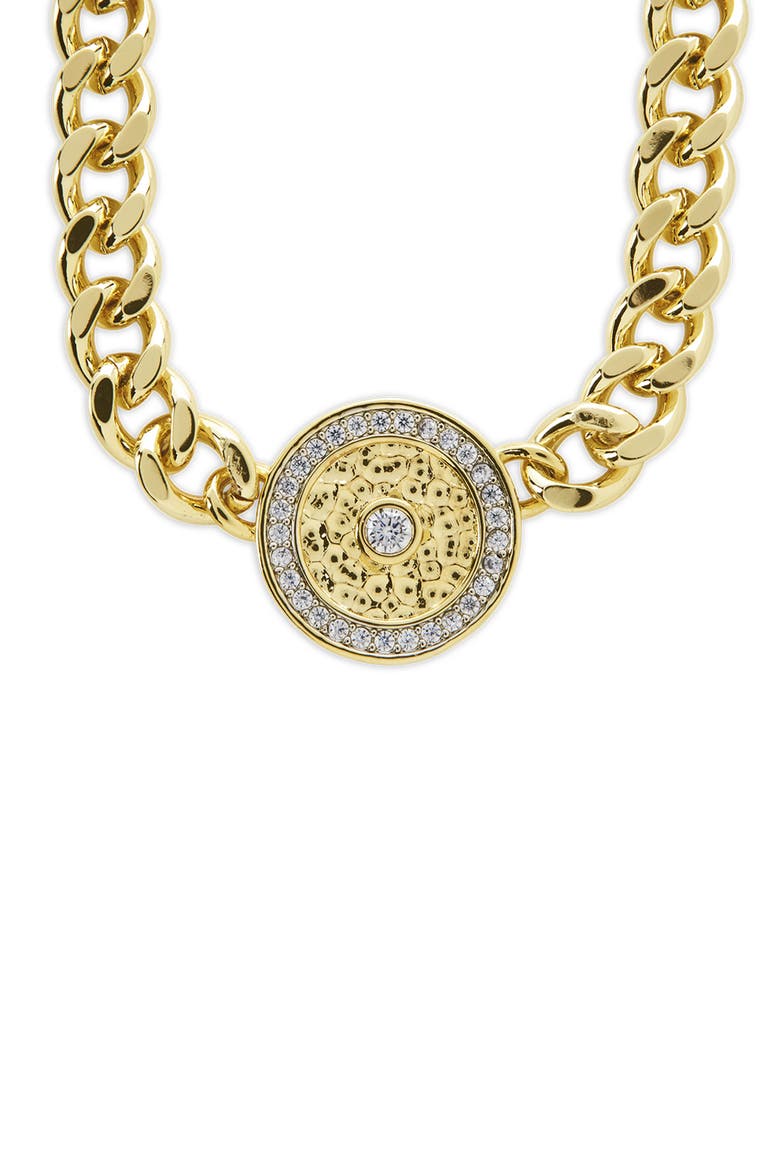 Taylor Medallion Necklace, Alternate, color, TWO TONE