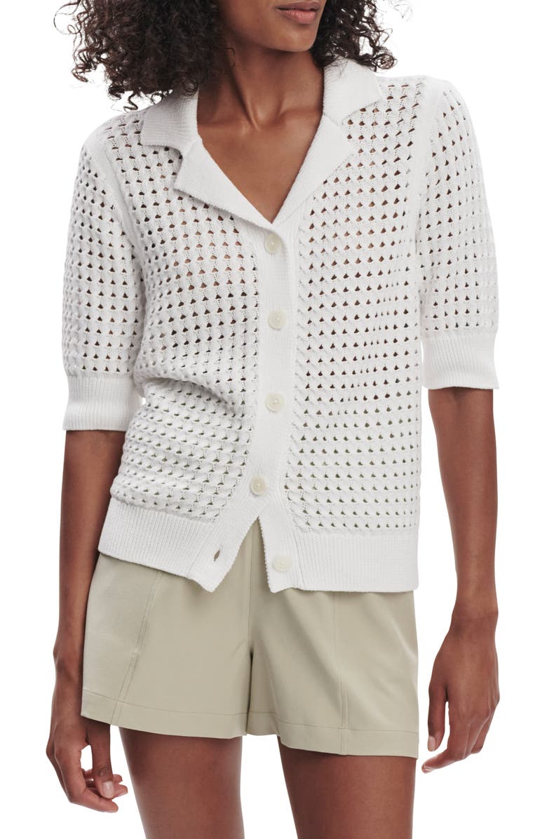 Varley Ellie Open Cable Knit Camp Shirt, Main, color,