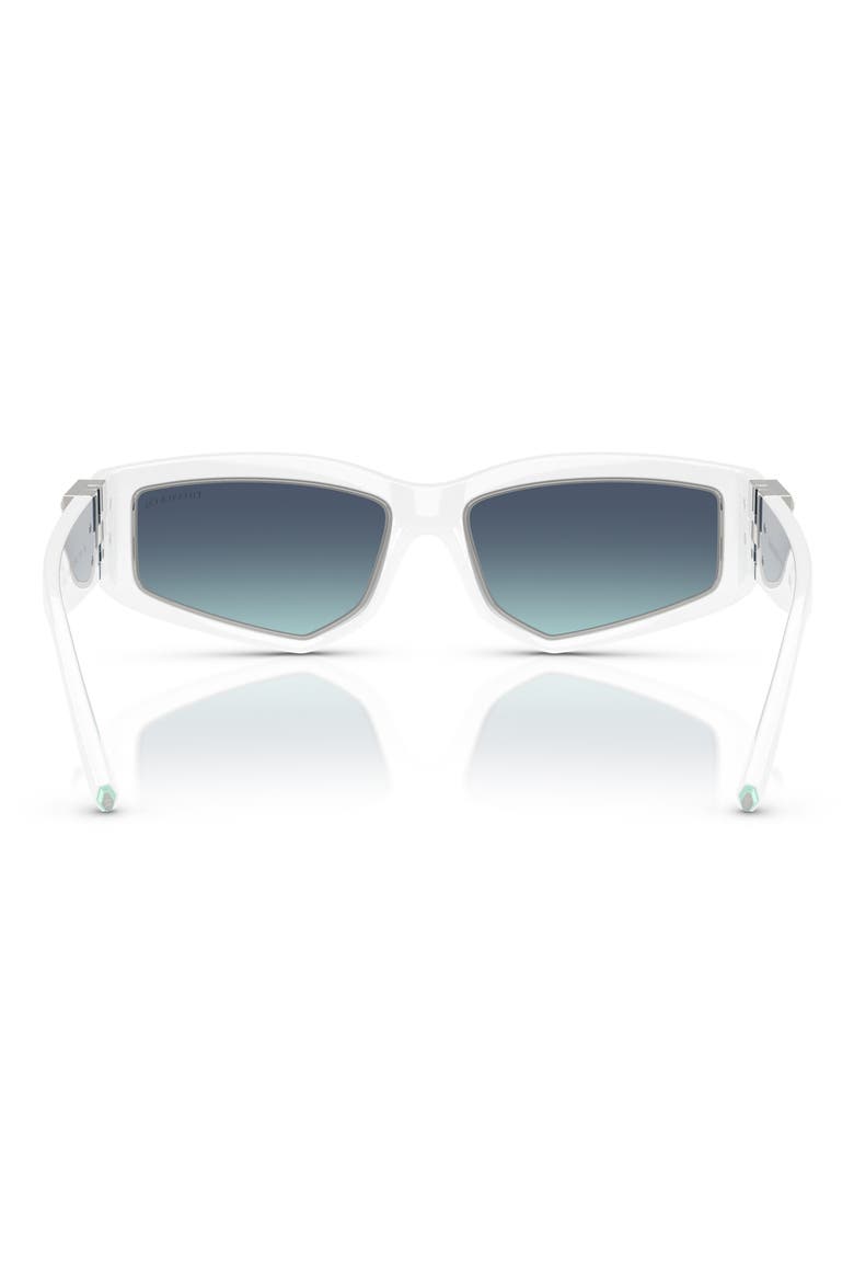 55mm Pillow Sunglasses, Alternate, color, BRIGHT WHITE / AZURE BLUE