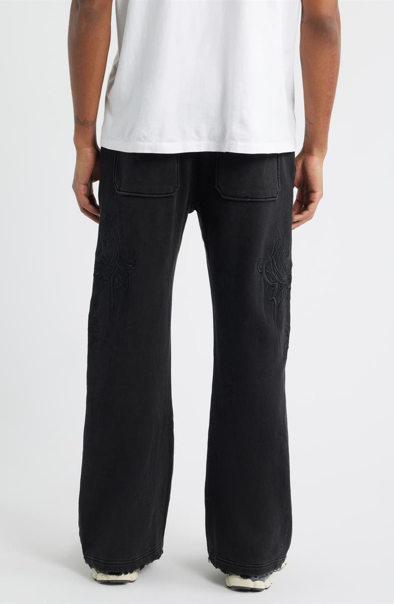 RtA Griffin Cyber Sigilism Flare Sweatpants, Alternate, color, Black Cyber Sigilism