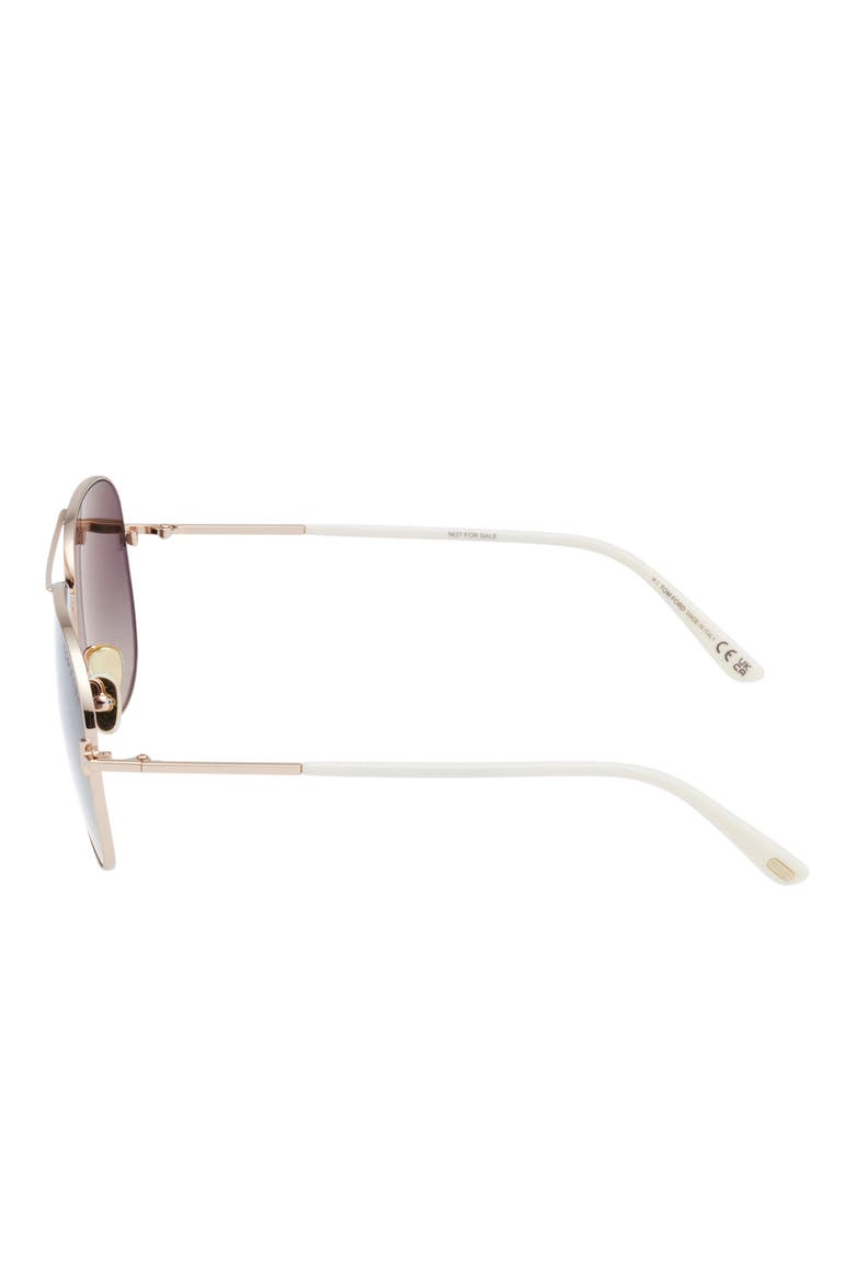 Clark 59mm Pilot Sunglasses, Alternate, color, SHINY ROSE GOLD / GRAD MIRROR