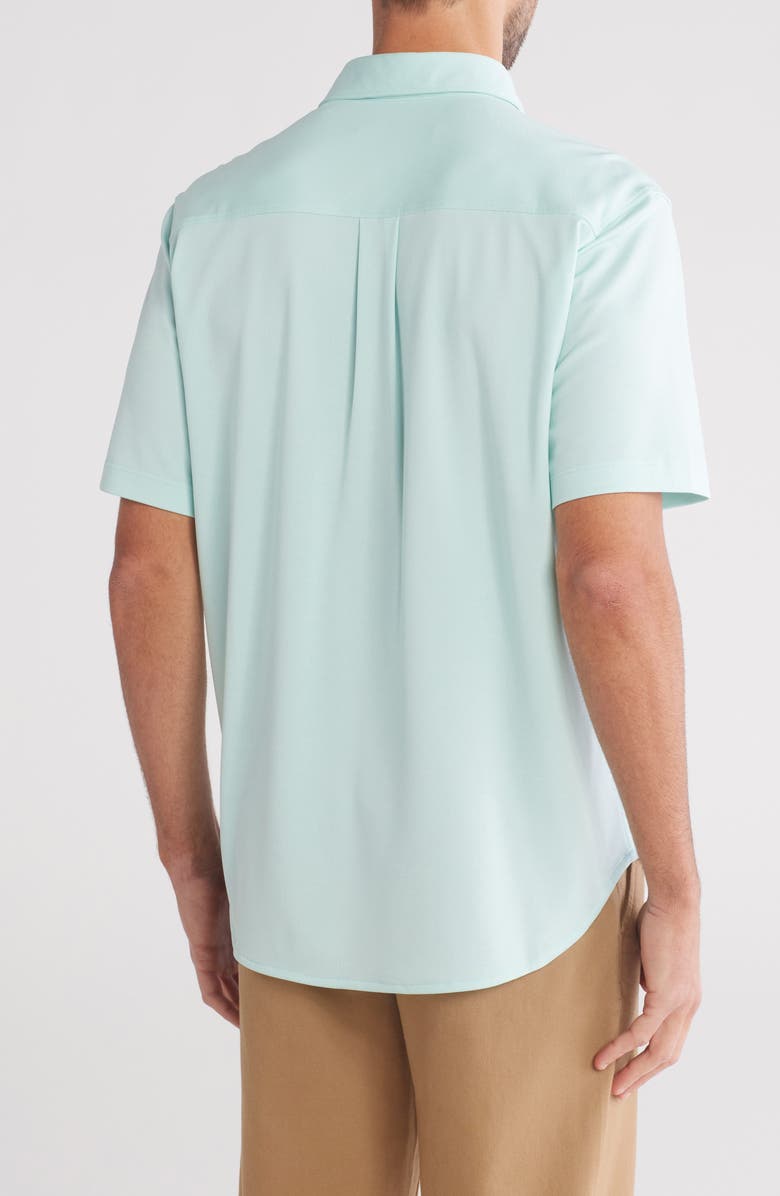 Tommy Bahama San Rio Short Sleeve Piqué Stretch Button-Up Shirt, Alternate, color, Beach Glass