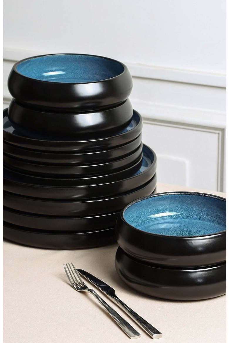 Lagoon Stoneware 24-Piece Dinnerware Set, Alternate, color, Blue