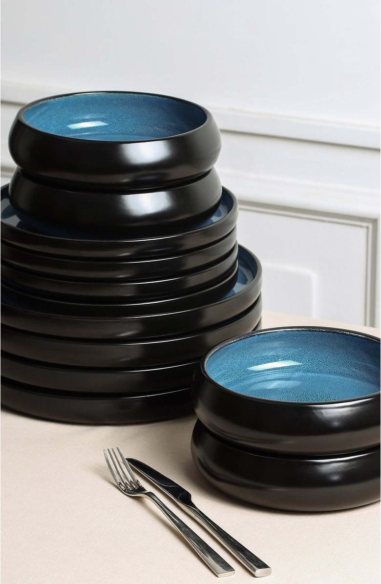 Stone Lain Lagoon Stoneware 24-Piece Dinnerware Set, Alternate, color, Blue