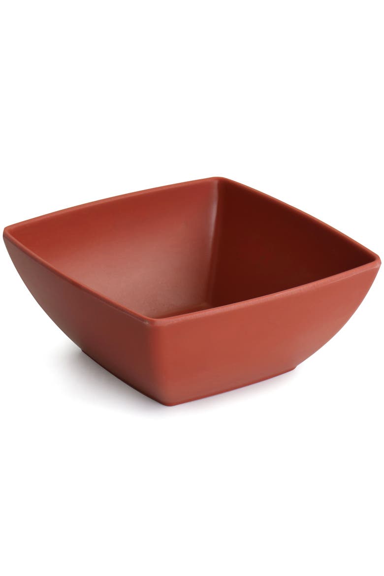 Grayson Melamine 12 Piece Square Dinnerware Set, Alternate, color, Orange