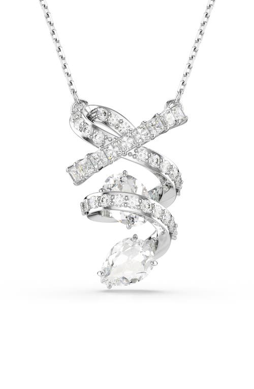 Swarovski Hyperbola Spiral Pendant Necklace In White