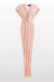 Jenny Packham Zola Sequin-Embellished V-neck Maxi Dress