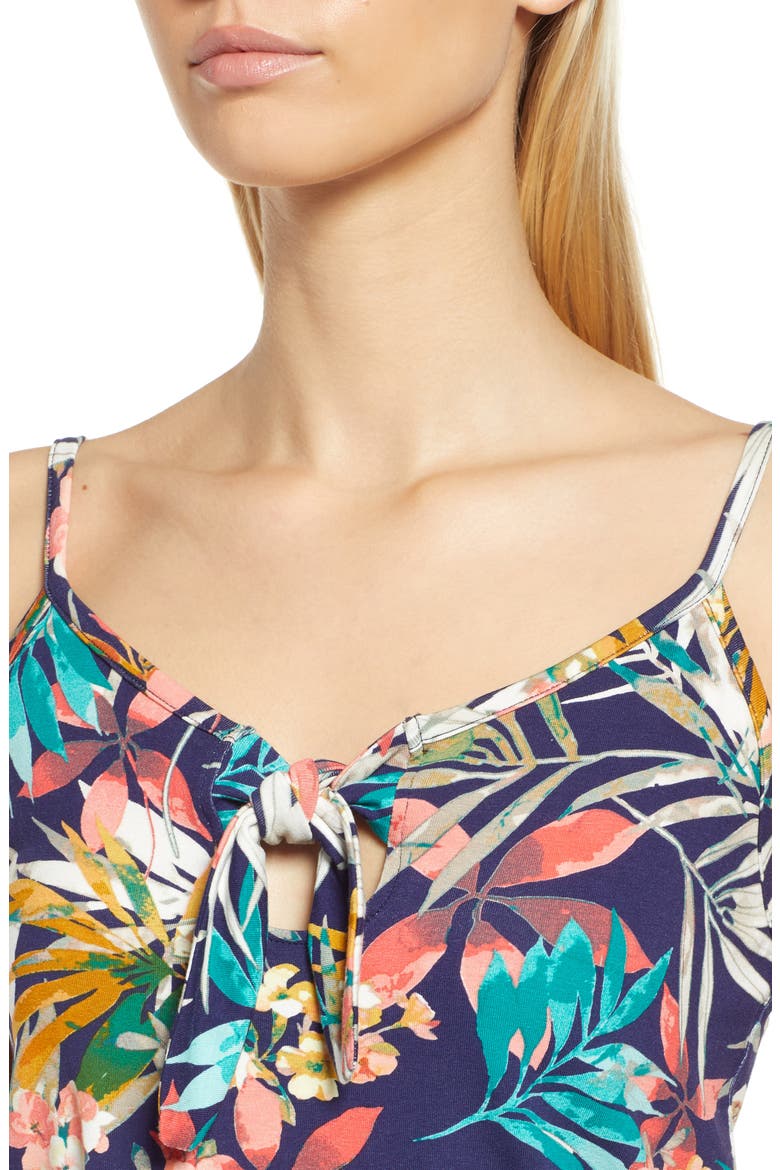 Tie Front Maxi Sundress, Alternate, color, NAVY CORAL