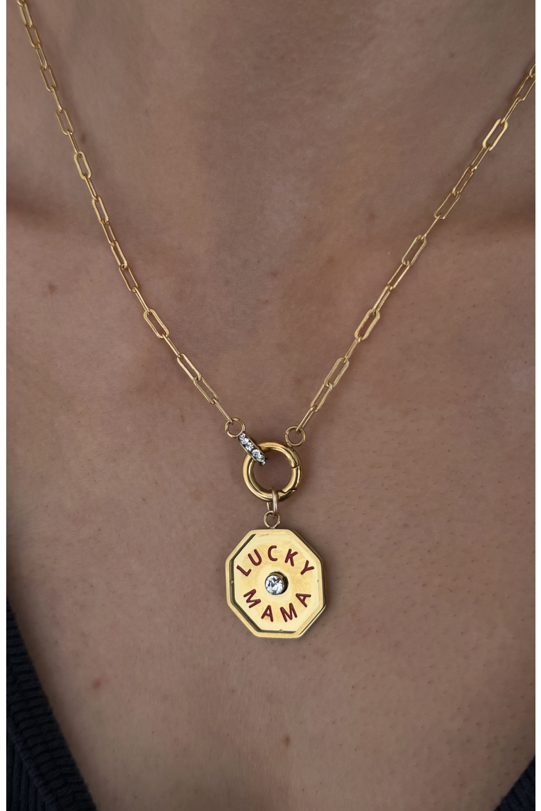 Lucky Mama Coin 14k Gold Filled Necklace, Alternate, color, GOLD