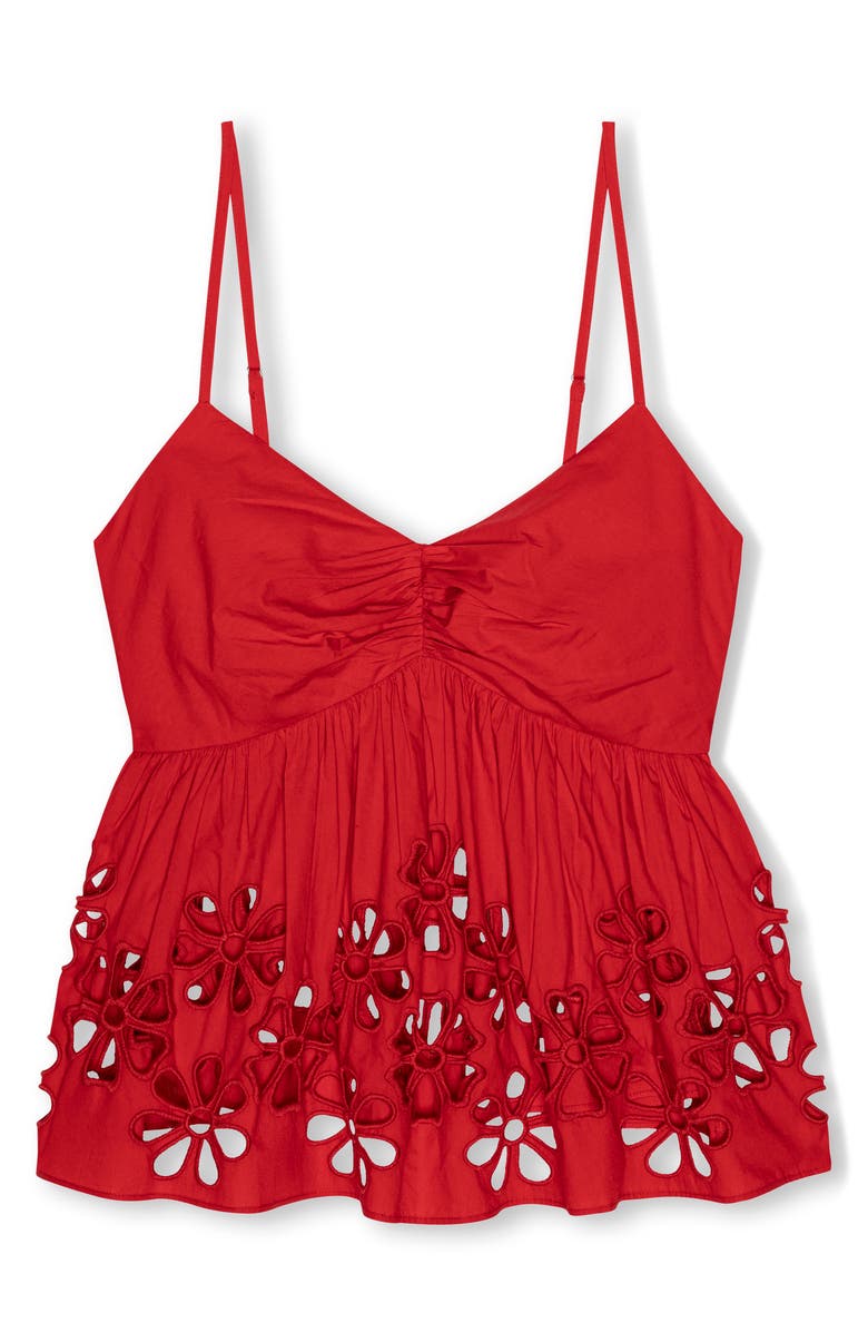 Rails Meru Embroidered Cotton Camisole, Alternate, color, Scarlet