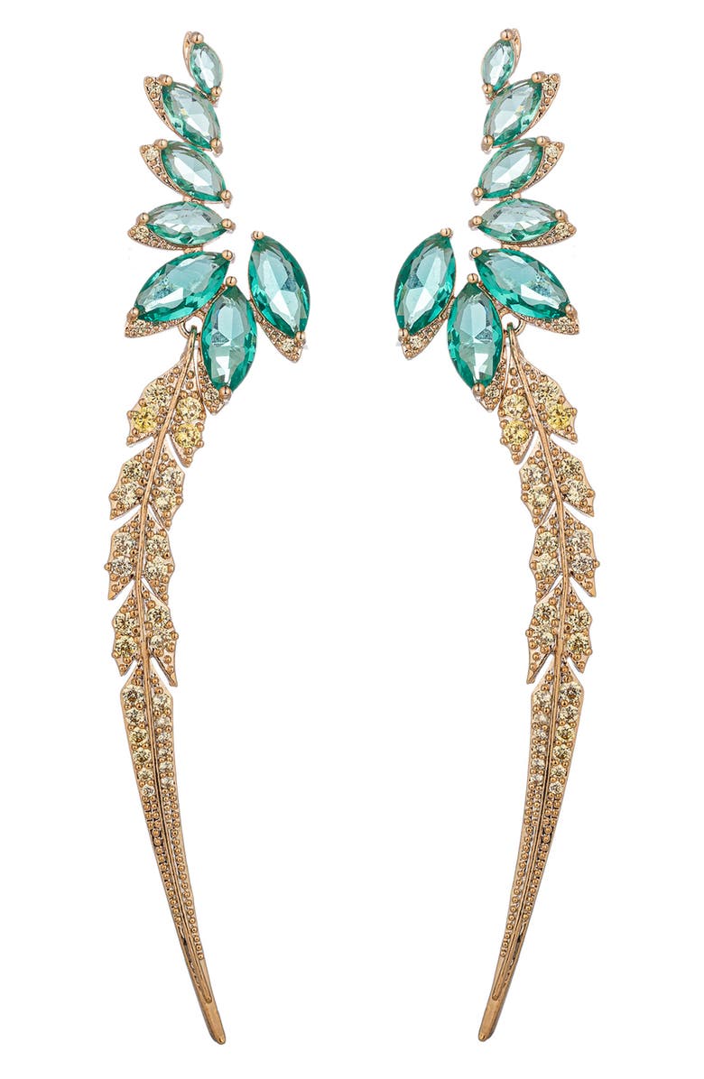 EYE CANDY LOS ANGELES Ellie CZ Drop Earrings, Main, color, Gold