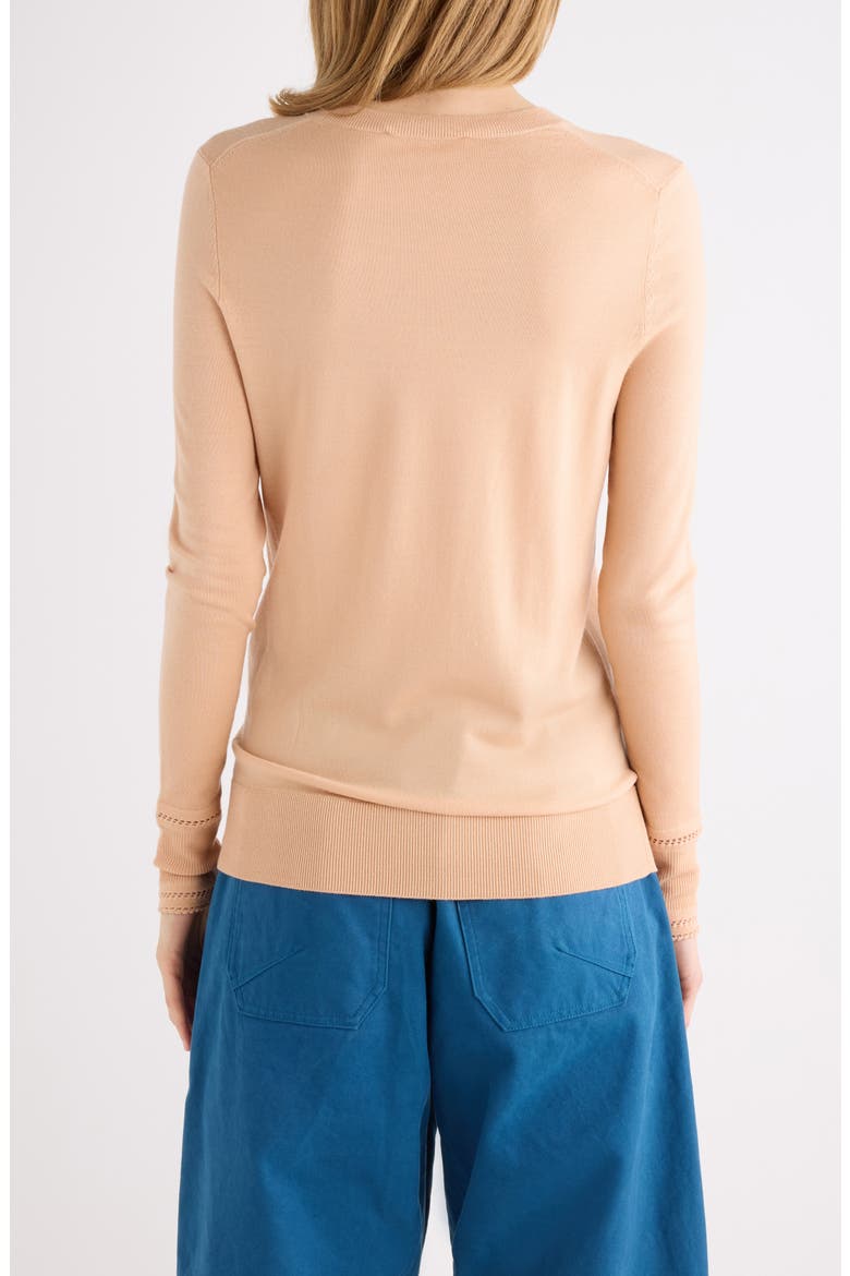Lace Trim Wool Sweater, Alternate, color, TENDER PEACH