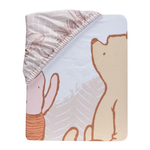 Lambs & Ivy Disney Baby Pooh Bear & Pals Photo Op Cotton Baby Fitted Crib Sheet In Neutral
