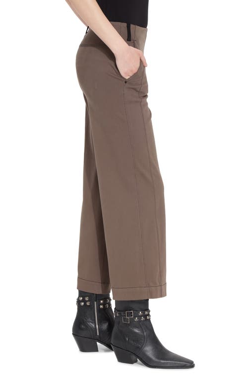 Lyssé Lysse Franca Seamed Crop Wide Leg Knit Jeans In Brown