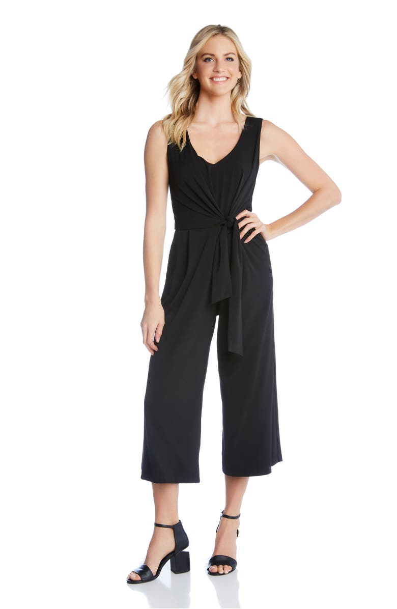 Karen Kane Tie Front Crop Sleeveless Jumpsuit, Alternate, color, 