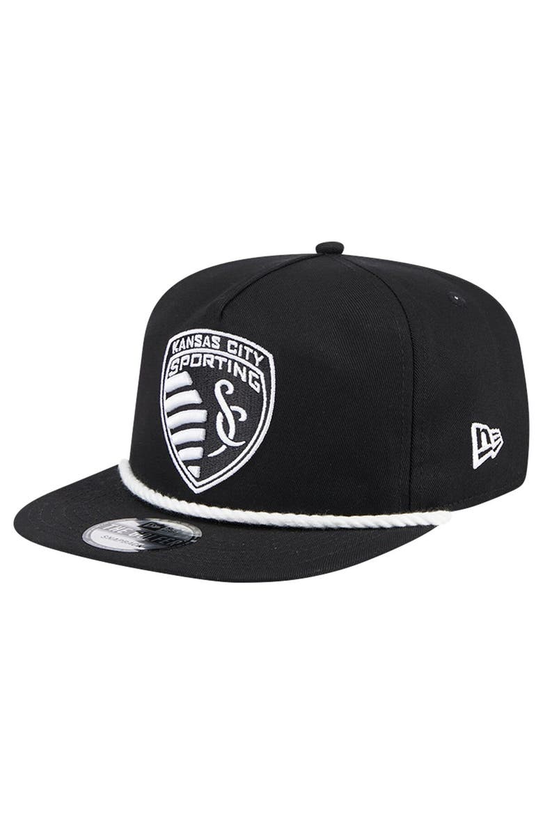 New Era Men's New Era Black Sporting Kansas City 2024 Kick Off Collection Golfer Snapback Hat, Alternate, color, 