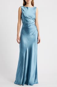 Lucy Paris Halo Drape Satin Gown
