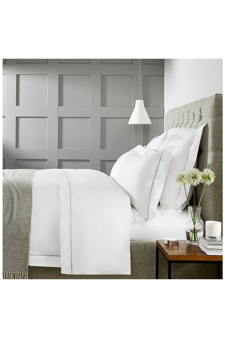 Luxury Savoy Duvet Cover, Alternate, color, SILVER