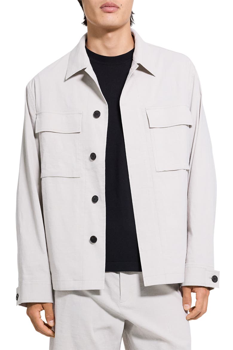 Mod Linen Blend Field Jacket, Main, color, SILVER CLOUD