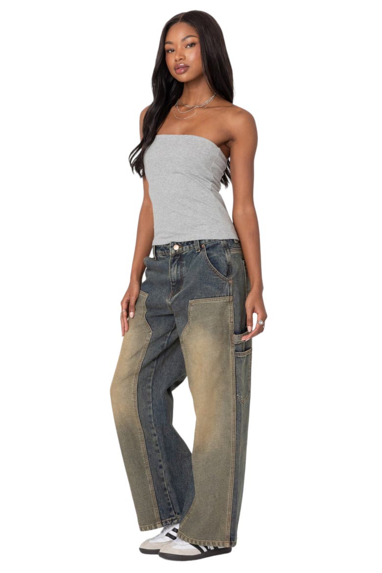 Stretch Cotton Tube Top, Alternate, color, GRAY-MELANGE