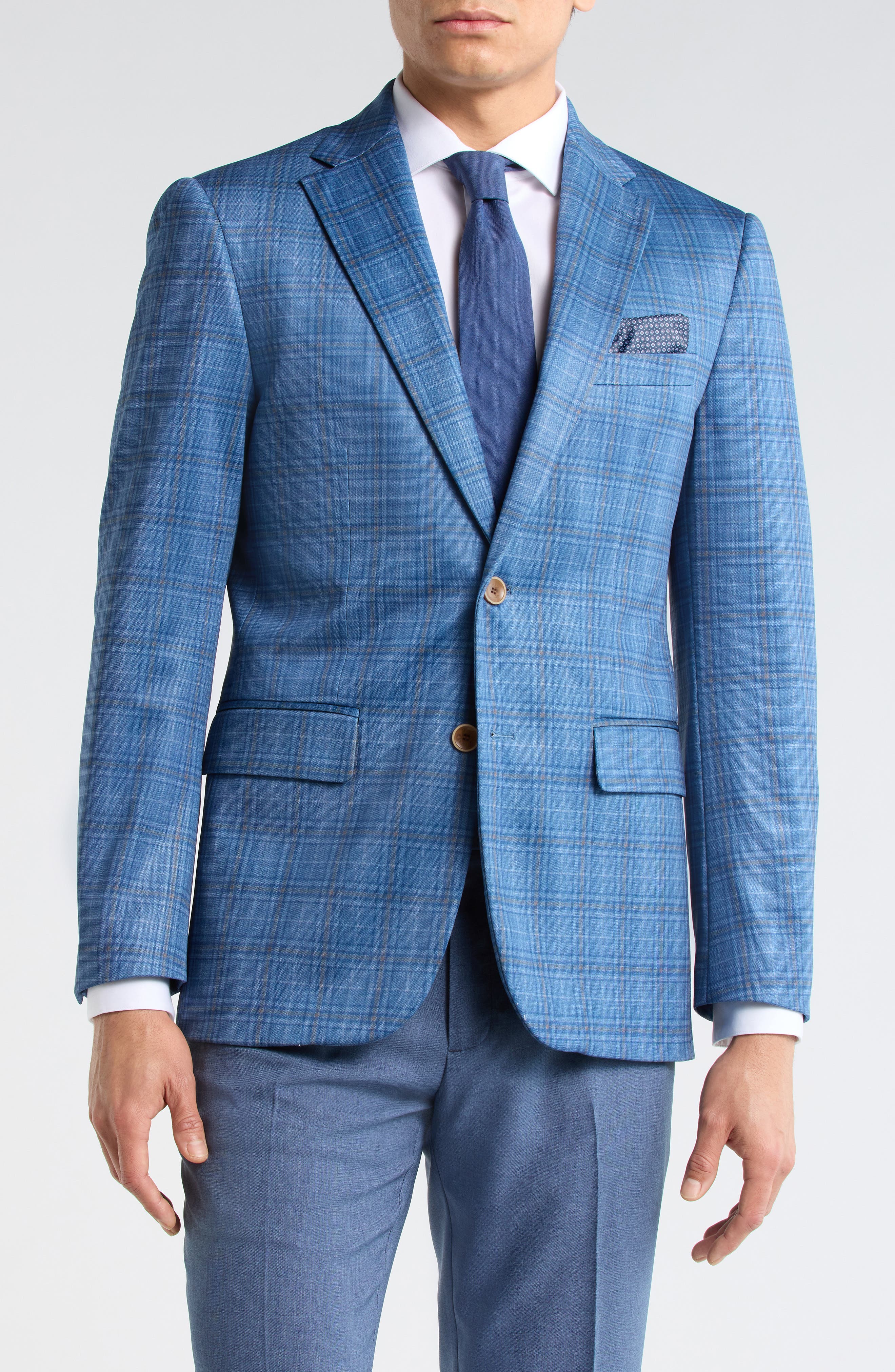 Duchamp Slim Fit Plaid Sport Coat