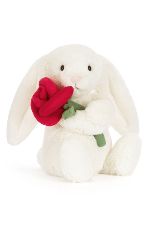 Cream Bunny with Rose Stuffed Animal