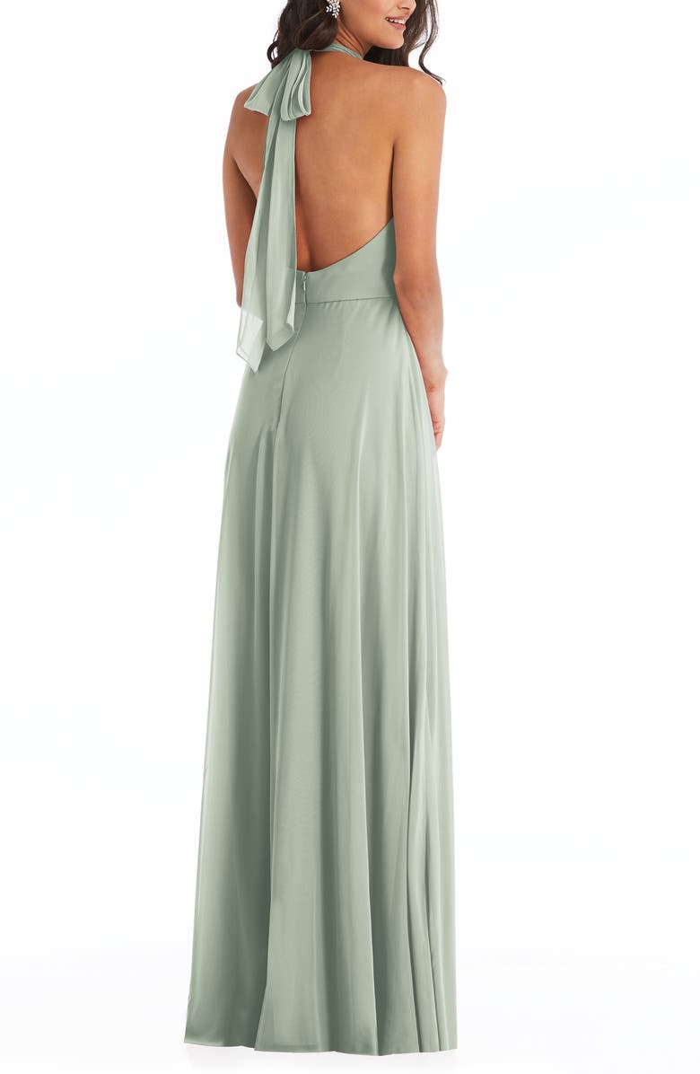 After Six Backless Halter Evening Gown, Alternate, color, 