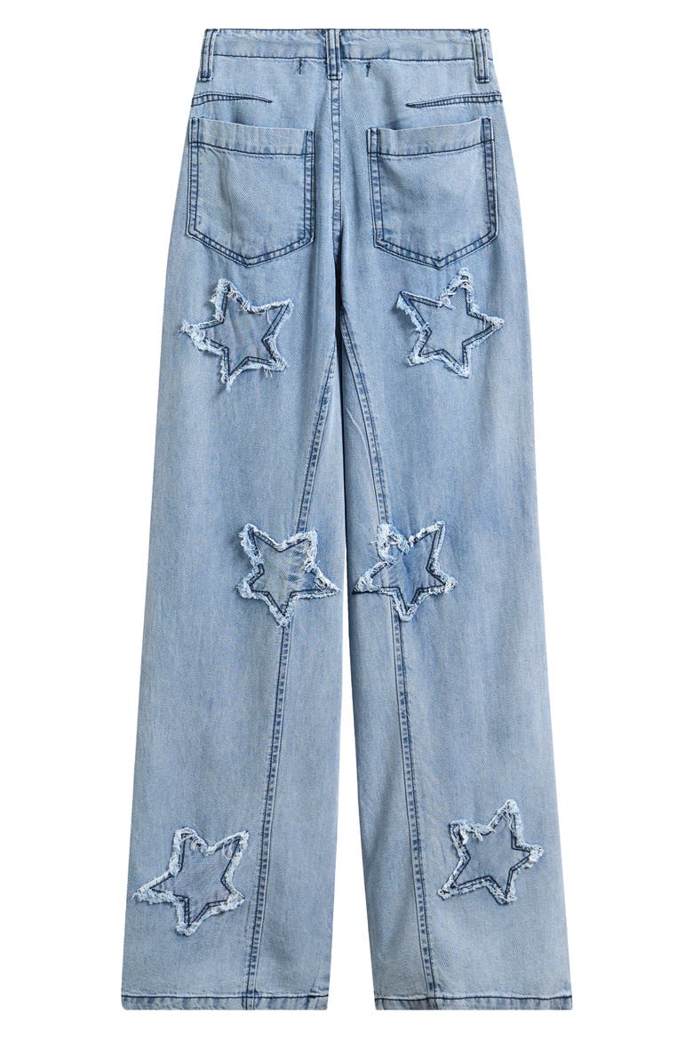 Kids' Star Patch Jeans, Alternate, color, LIGHT DENIM