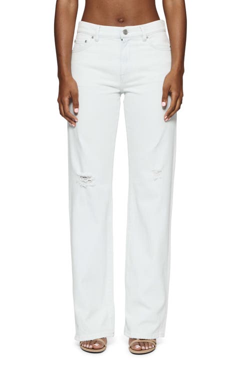 Ripped Slim Fit Straight Leg Jeans
