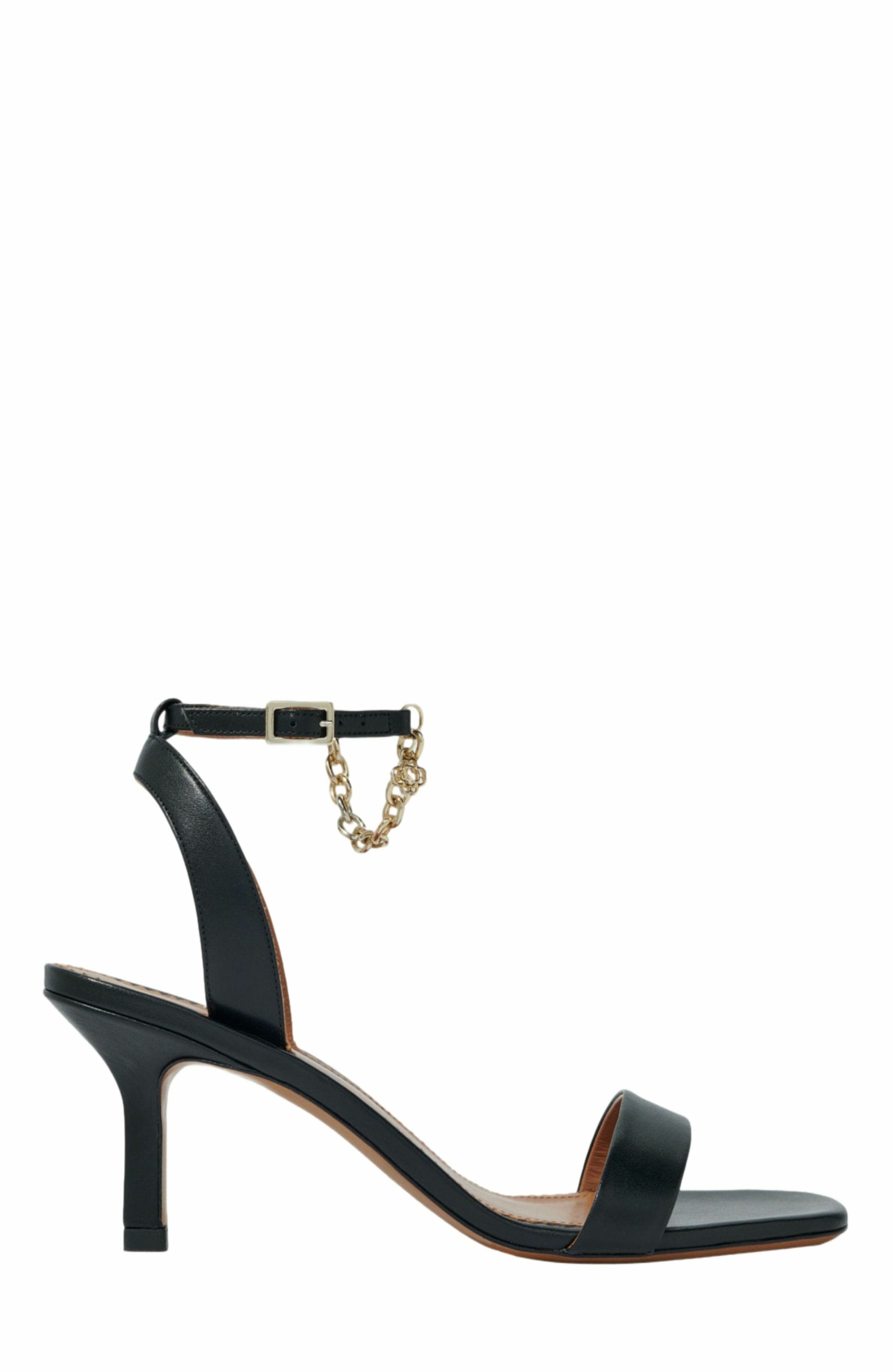 maje Leather sandals with heels, Main, color, 