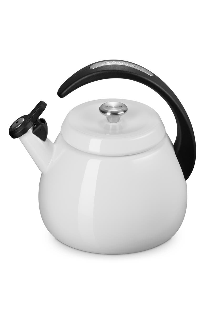 Le Creuset 2.2-Quart Enameled Stainless Steel Whistling Cloche Kettle, Alternate, color, White