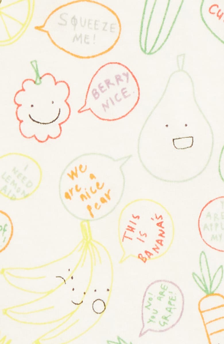 Stella McCartney Kids Stella McCartney Fruit & Veggie Print Footie, Alternate, color,