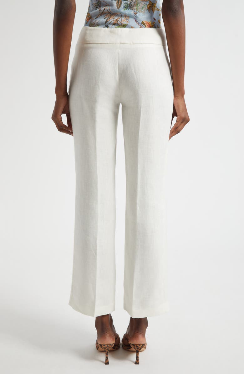 Etro Linen Ankle Flare Trousers, Alternate, color, Bianco Naturale