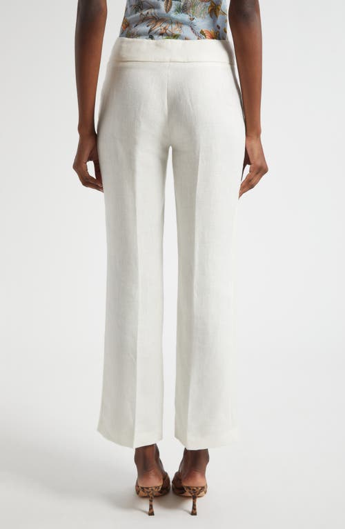 Etro Linen Ankle Flare Trousers In White