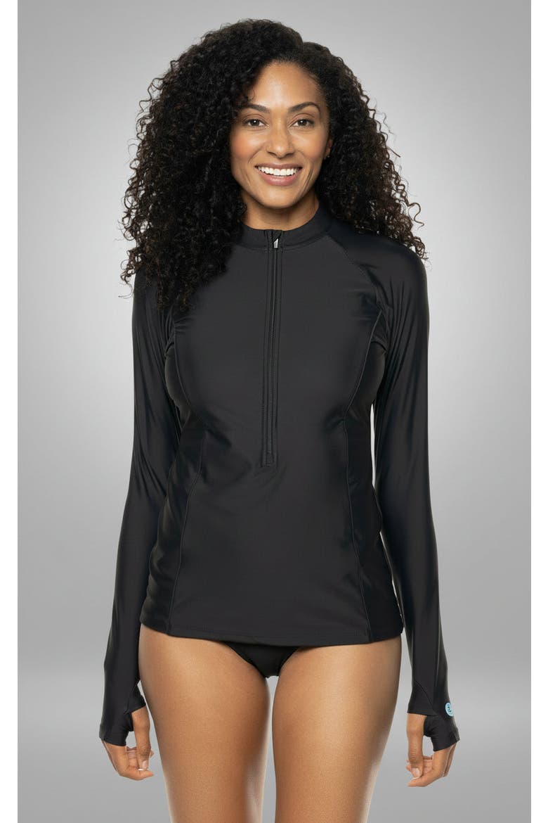 Women's Escalante Zip Rash Guard, Upf 50+ Sun Protection, Alternate, color, Black