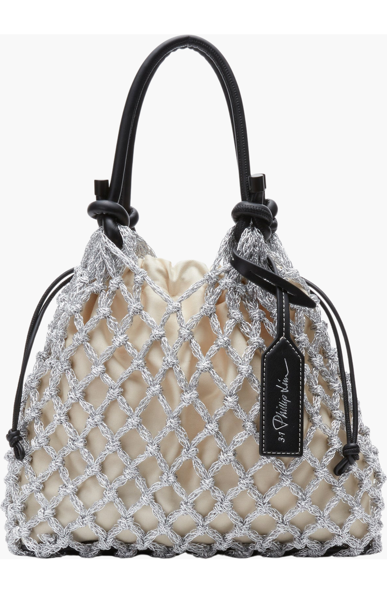 3.1 Phillip Lim Macrame Mini Sac, Main, color, Silver