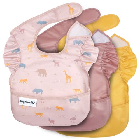 Mess-Proof and Waterproof Baby Food  BPA-Free Bib w/Adjustable Closure 3pc - Solids