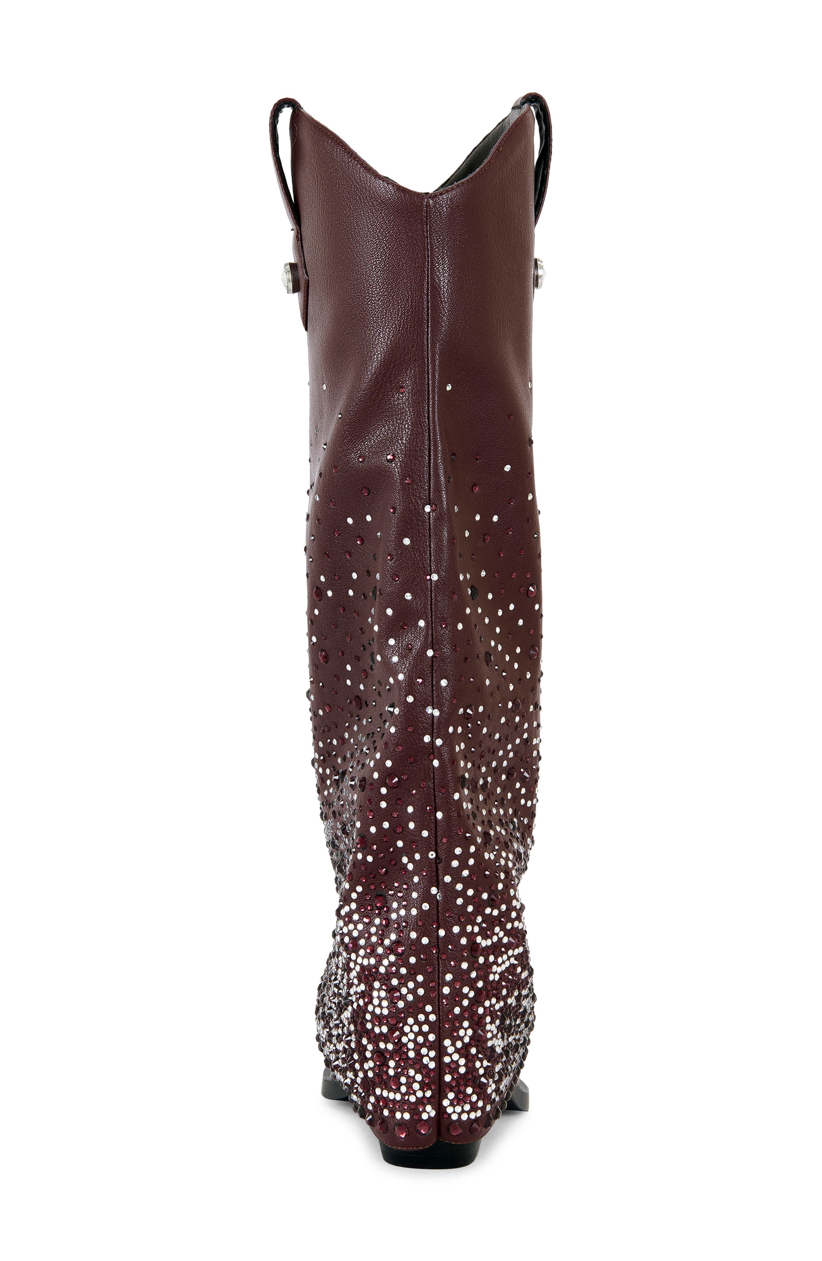 AZALEA WANG Beth Stud Western Boot, Alternate, color, Brown