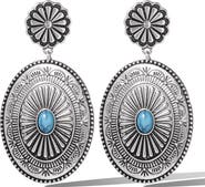 Jessica Simpson Western Round Concho Drop Earrings