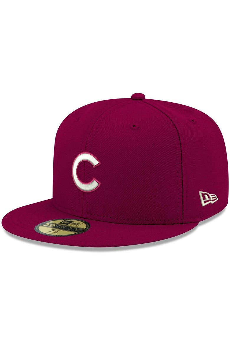 Men's New Era Cardinal Chicago Cubs White Logo 59FIFTY Fitted Hat, Main, color, Cardinal