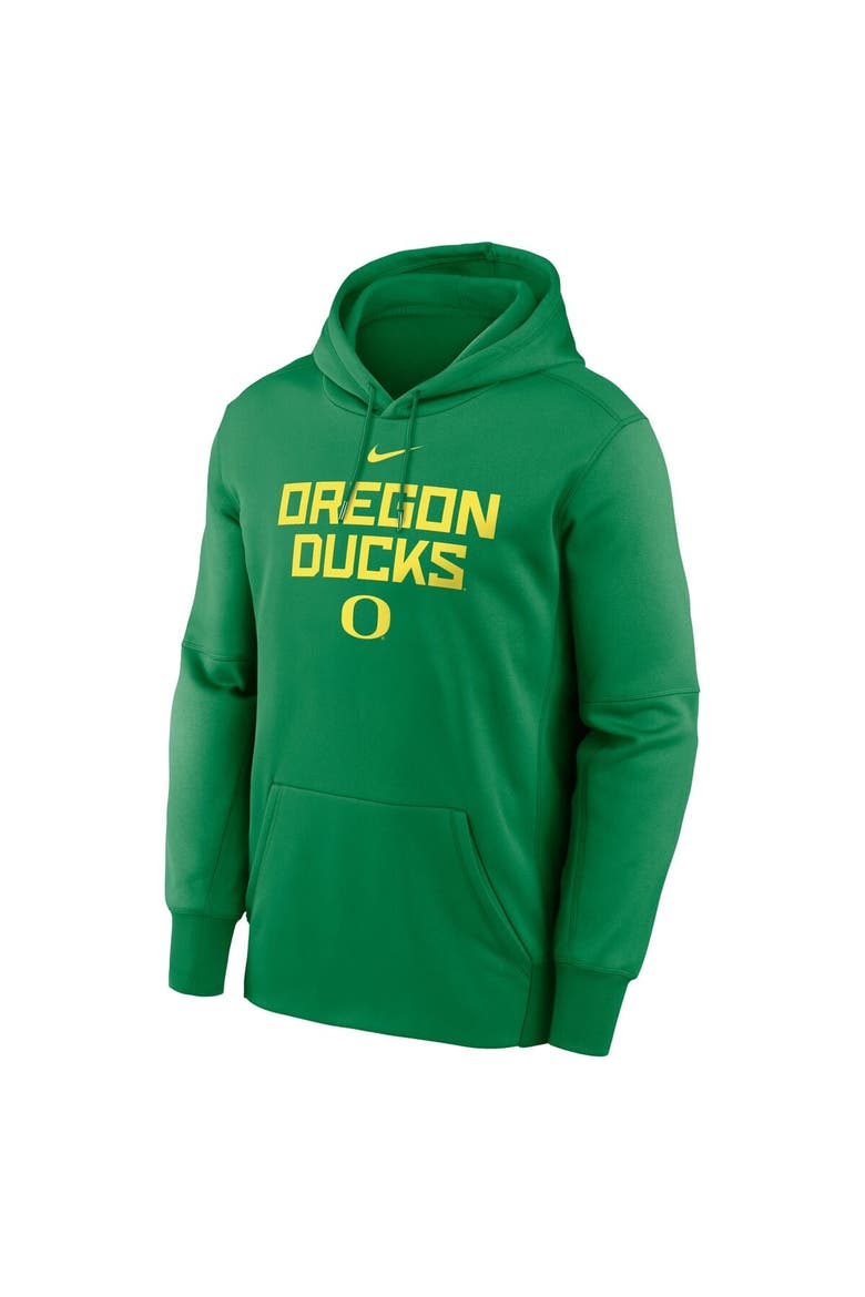 Men's Nike Green Oregon Ducks Team Stacked Performance Pullover Hoodie, Alternate, color, Green