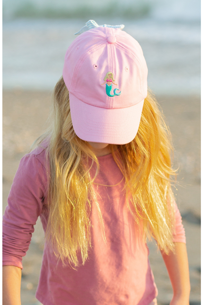 Mermaid Twill Bow Baseball Hat, Alternate, color, Pink