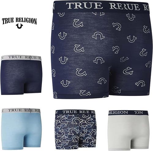 True Religion Boxer Briefs Pack Of 5 In Blue