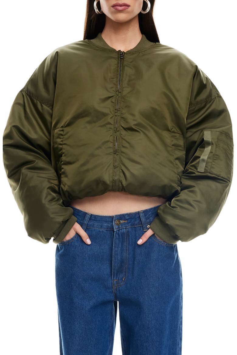 Essential Crop Bomber Jacket, Main, color, MINERAL