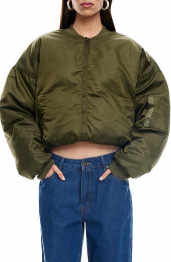 Essential Crop Bomber Jacket