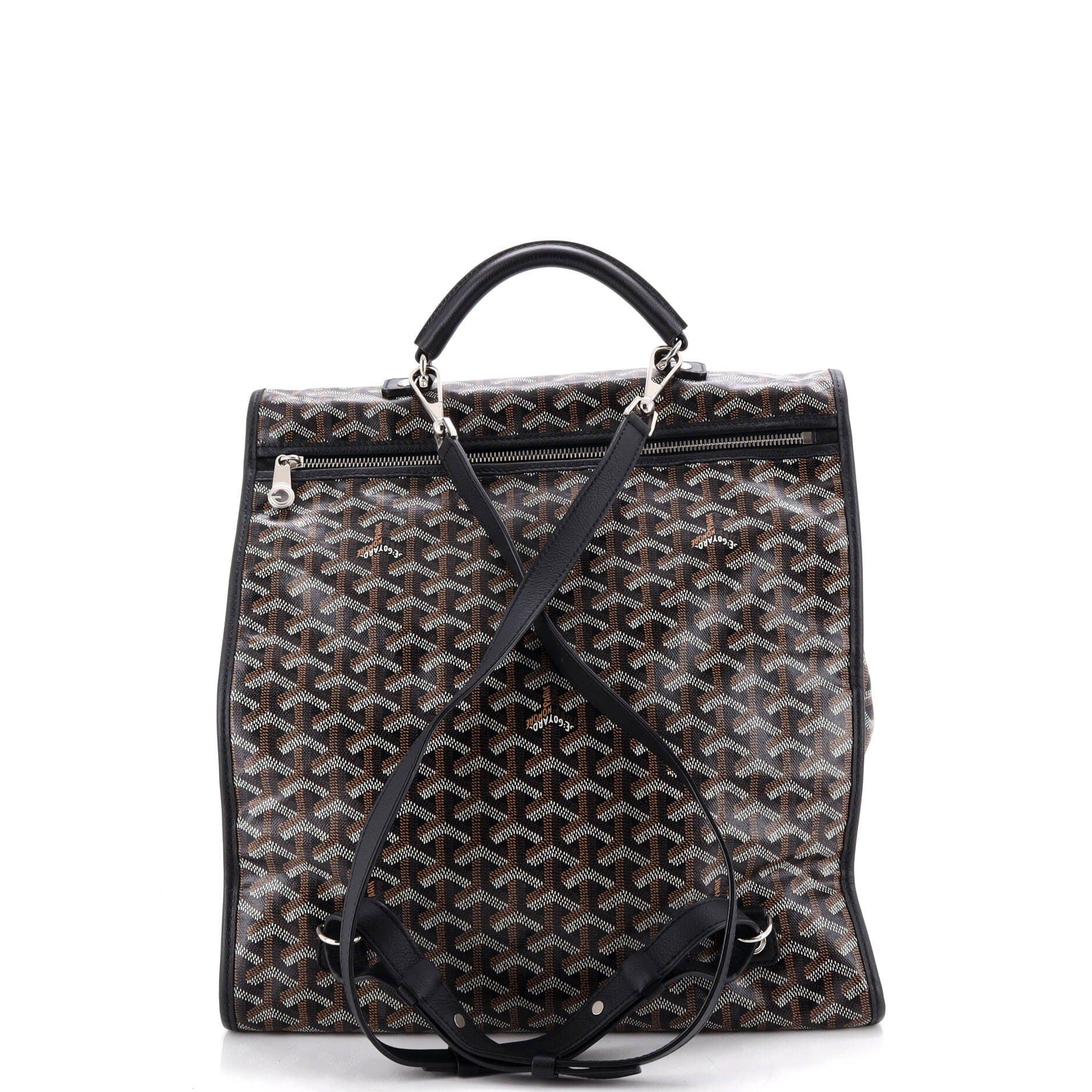Saint Leger Briefcase Backpack Coated Canvas, Alternate, color, Black
