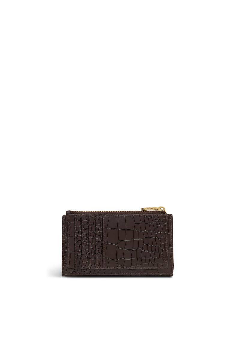 Radley Coin Street - Faux Croc Medium Ziptop Wallet, Alternate, color, Dark Oak