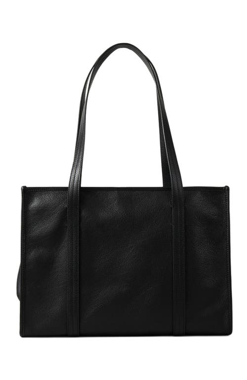 Sandro Soft Leather Shopping Bag In Black