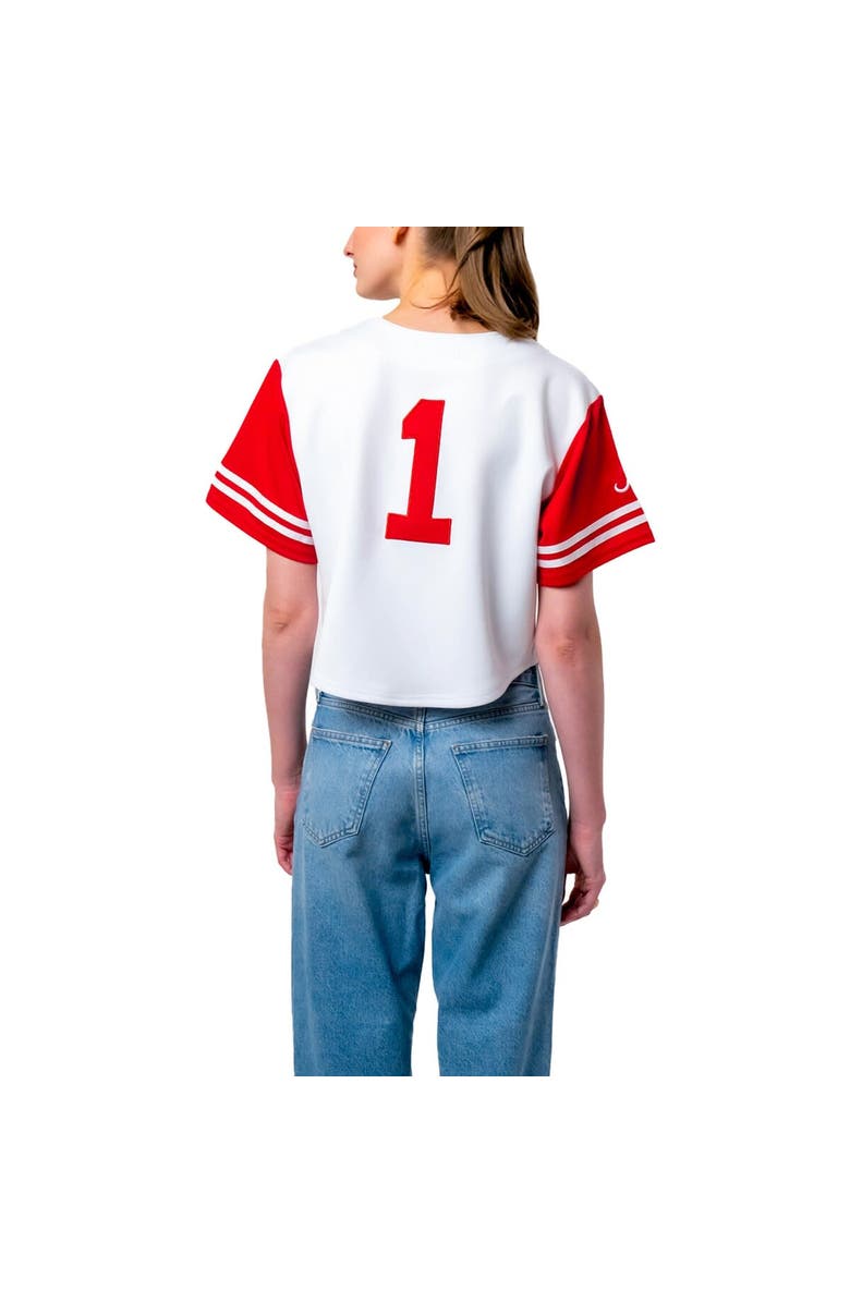 Established & Co. Women's Established & Co. White Alabama Crimson Tide Baseball Jersey Cropped T-Shirt, Alternate, color, White