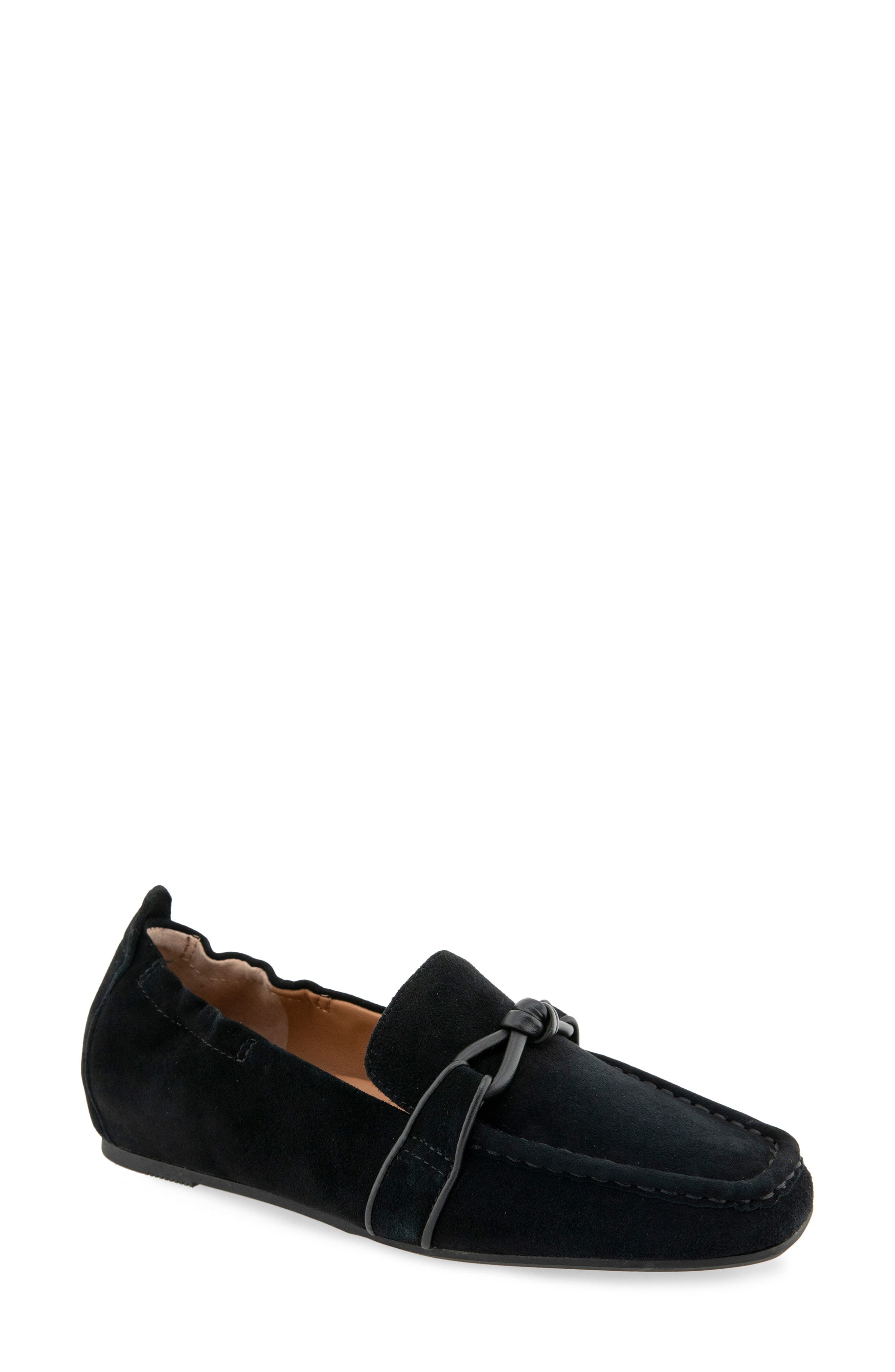 Sophie Knot Loafer, Main, color, BLACK SUEDE